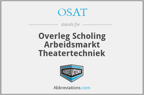 OSAT - Overleg Scholing Arbeidsmarkt Theatertechniek