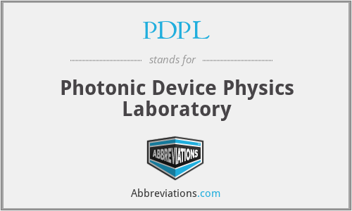 PDPL - Photonic Device Physics Laboratory