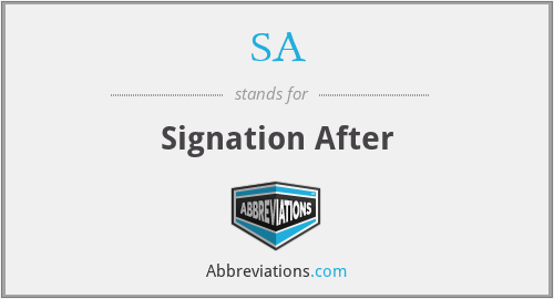 SA - Signation After