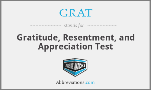 GRAT - Gratitude, Resentment, and Appreciation Test