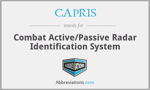 CAPRIS - Combat Active/Passive Radar Identification System