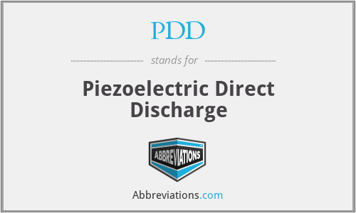 PDD - Piezoelectric Direct Discharge