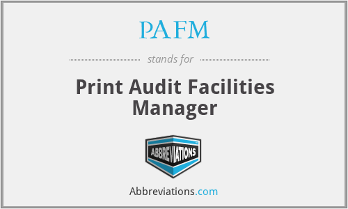 PAFM - Print Audit Facilities Manager