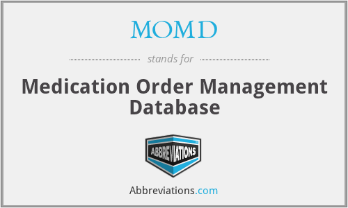 MOMD - Medication Order Management Database
