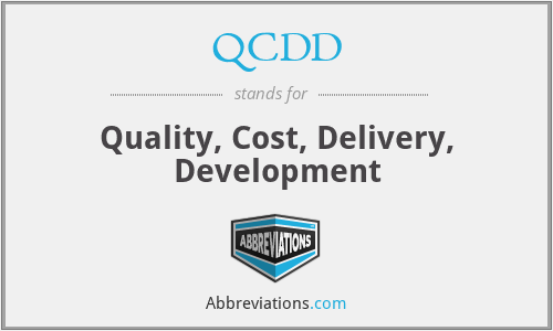 QCDD - Quality, Cost, Delivery, Development