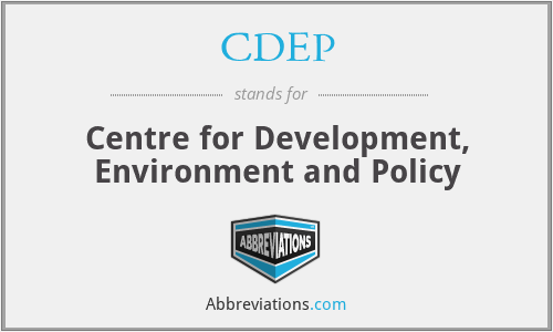 CDEP - Centre for Development, Environment and Policy