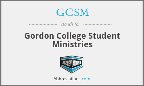 GCSM - Gordon College Student Ministries