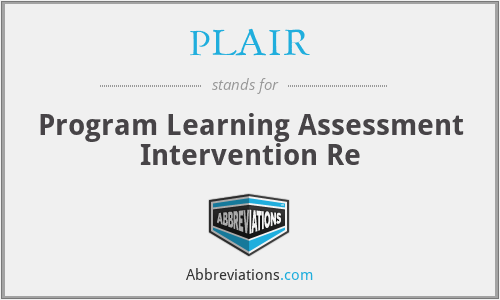 PLAIR - Program Learning Assessment Intervention Re
