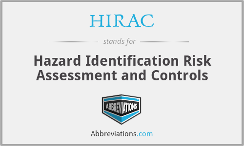 HIRAC - Hazard Identification Risk Assessment and Controls