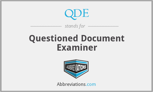 QDE - Questioned Document Examiner