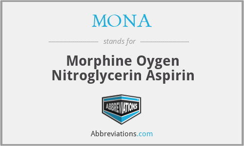 MONA - Morphine Oygen Nitroglycerin Aspirin