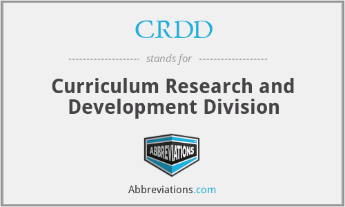 CRDD - Curriculum Research and Development Division