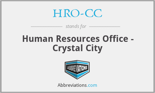 HRO-CC - Human Resources Office - Crystal City