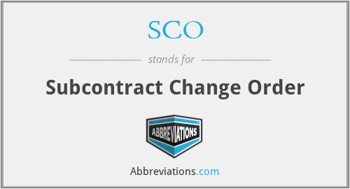 SCO - Subcontract Change Order