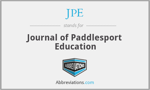 JPE - Journal of Paddlesport Education