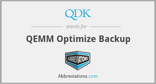 QDK - QEMM Optimize Backup