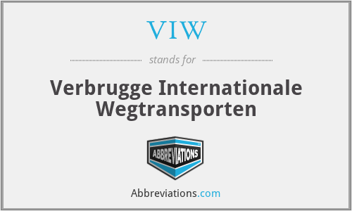 VIW - Verbrugge Internationale Wegtransporten