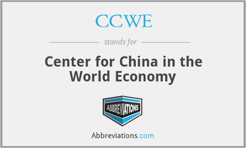 CCWE - Center for China in the World Economy