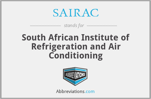 SAIRAC - South African Institute of Refrigeration and Air Conditioning