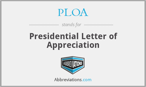 PLOA - Presidential Letter of Appreciation