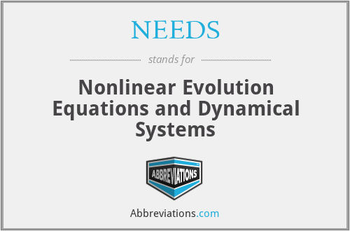 NEEDS - Nonlinear Evolution Equations and Dynamical Systems