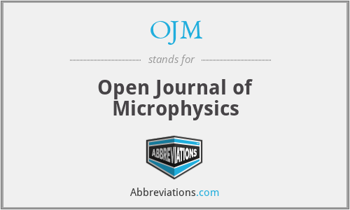 OJM - Open Journal of Microphysics