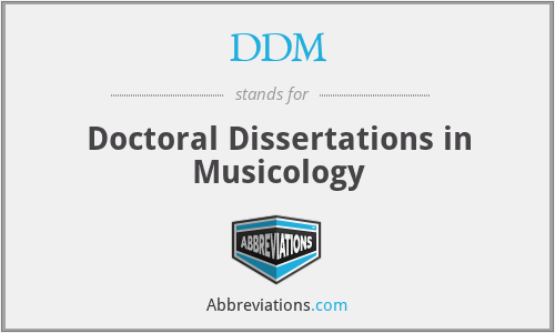 DDM - Doctoral Dissertations in Musicology