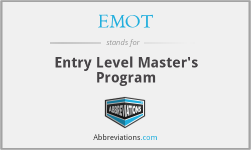 EMOT - Entry Level Master's Program