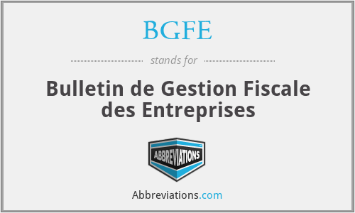 BGFE - Bulletin de Gestion Fiscale des Entreprises