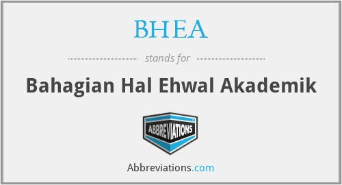 BHEA - Bahagian Hal Ehwal Akademik