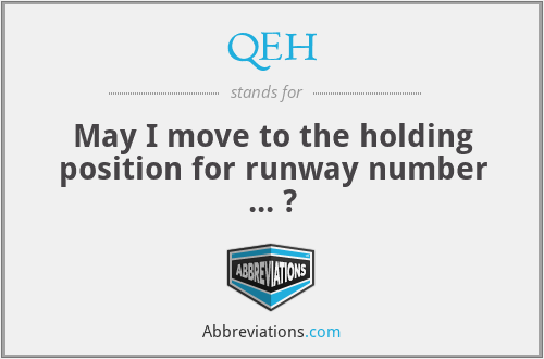 QEH - May I move to the holding position for runway number ... ?