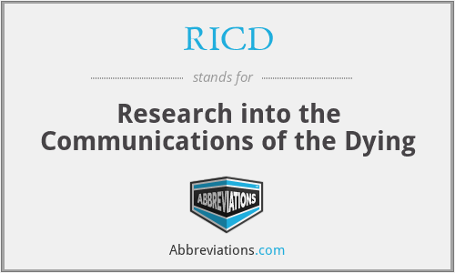 RICD - Research into the Communications of the Dying