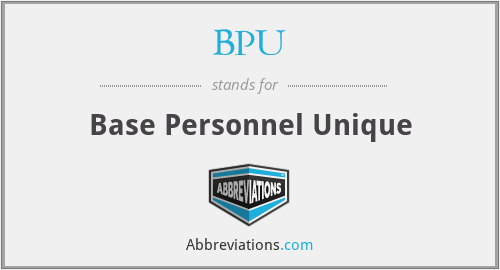 BPU - Base Personnel Unique