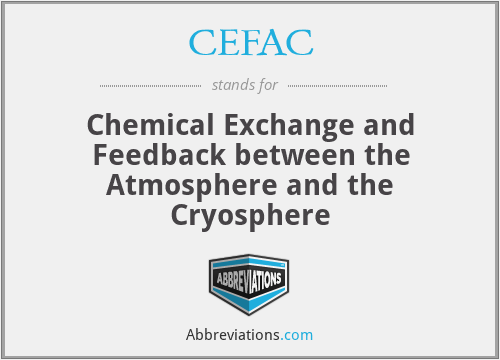 CEFAC - Chemical Exchange and Feedback between the Atmosphere and the Cryosphere