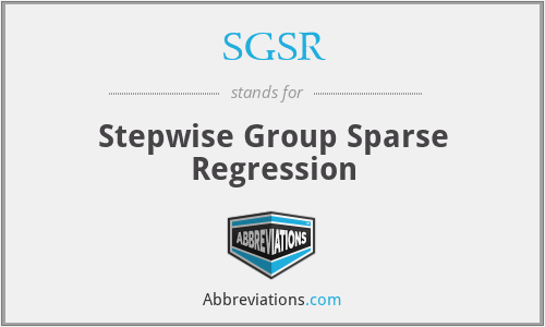 SGSR - Stepwise Group Sparse Regression