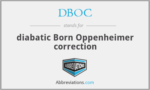 DBOC - diabatic Born Oppenheimer correction