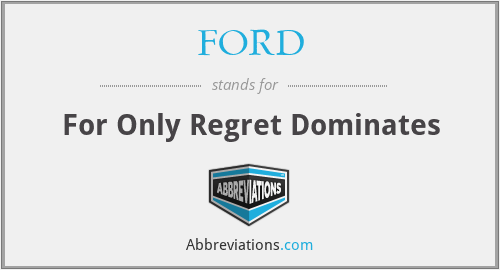 FORD - For Only Regret Dominates