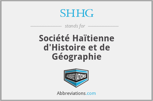 SHHG - Société Haïtienne d'Histoire et de Géographie