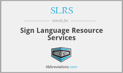 SLRS - Sign Language Resource Services