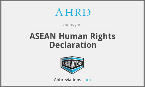 AHRD - ASEAN Human Rights Declaration
