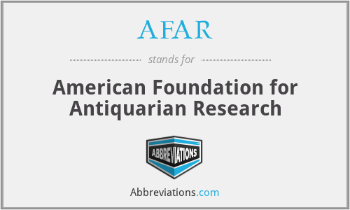 AFAR - American Foundation for Antiquarian Research