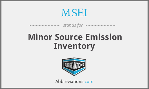 MSEI - Minor Source Emission Inventory
