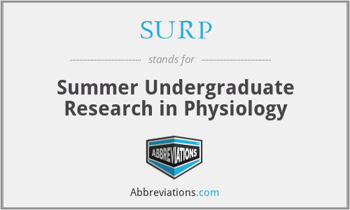 SURP - Summer Undergraduate Research in Physiology