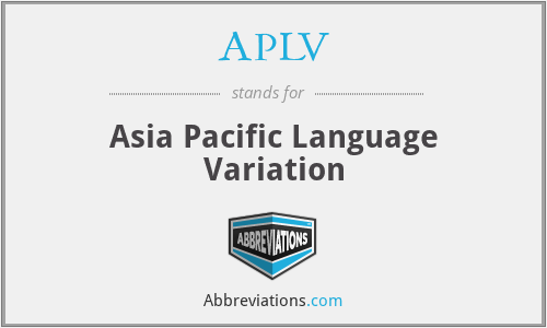 APLV - Asia Pacific Language Variation