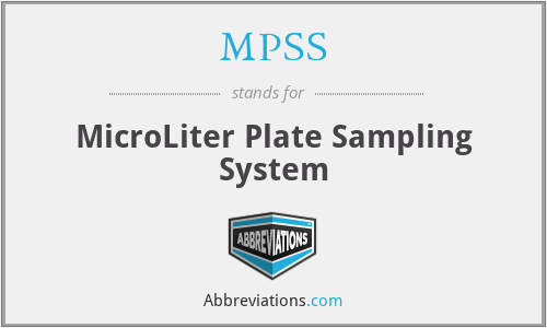 MPSS - MicroLiter Plate Sampling System