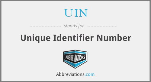 UIN - Unique Identifier Number