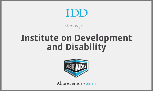 IDD - Institute on Development and Disability