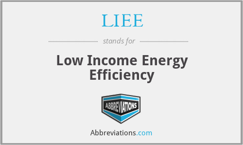 LIEE - Low Income Energy Efficiency