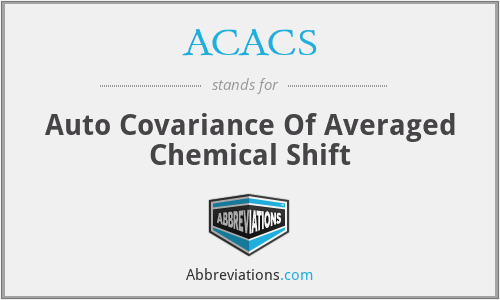 ACACS - Auto Covariance Of Averaged Chemical Shift