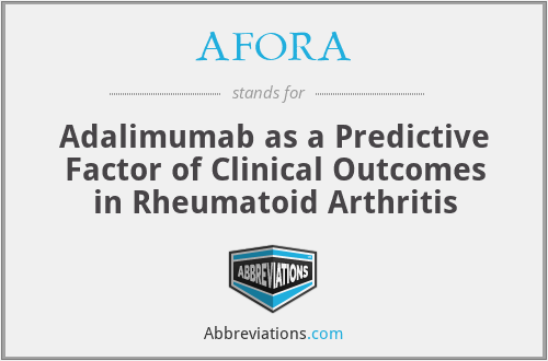 AFORA - Adalimumab as a Predictive Factor of Clinical Outcomes in Rheumatoid Arthritis